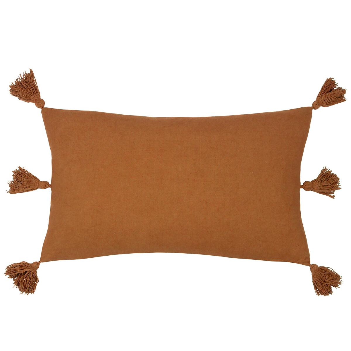 Folis Tasselled Embroidered Cushion – image 2