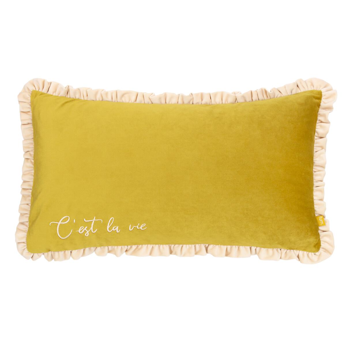 Cest la vie Embroidered Filled Cushion – image 2
