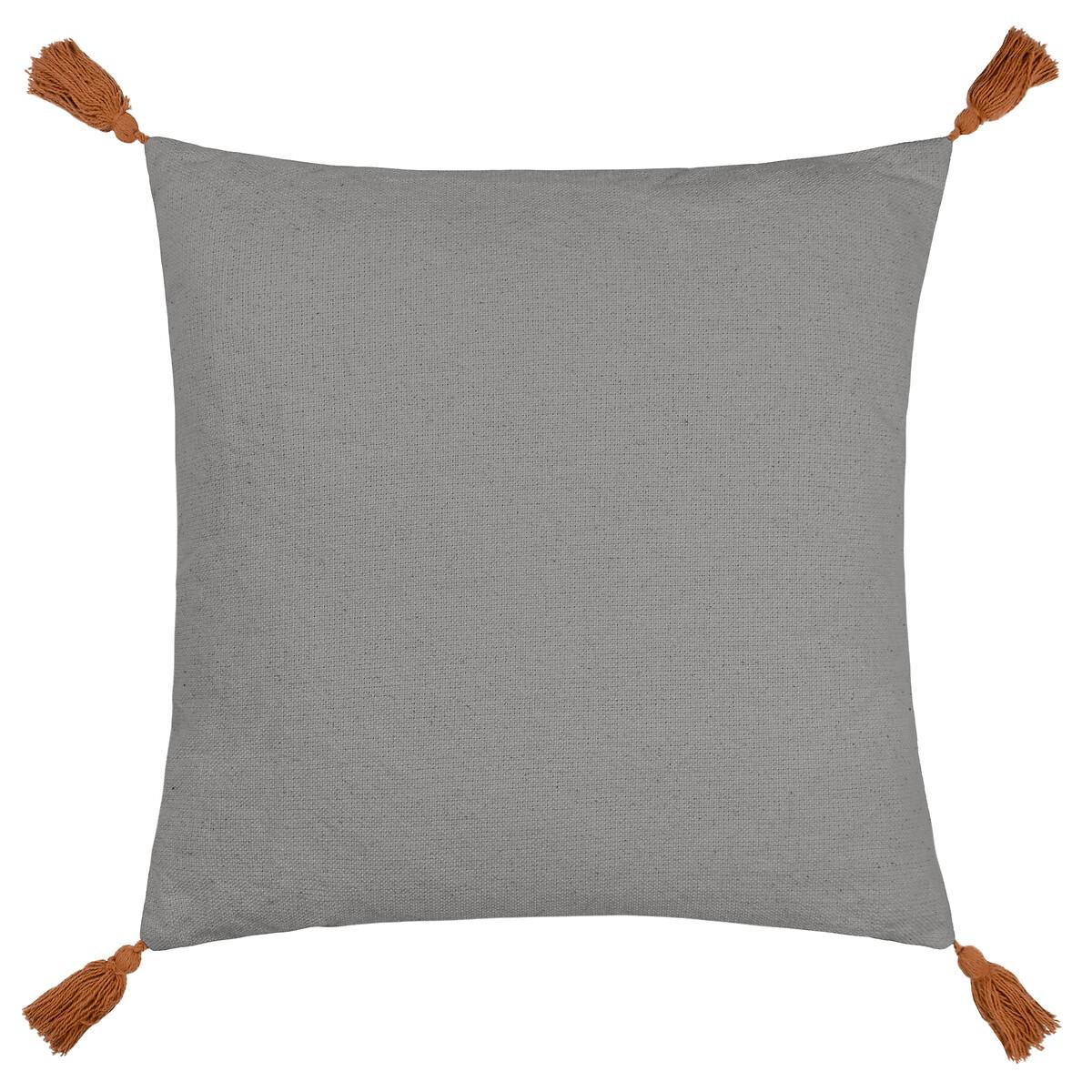 Aquene Geometric Tufted Cotton Tasselled Filled Cushion 50x50cm – image 2