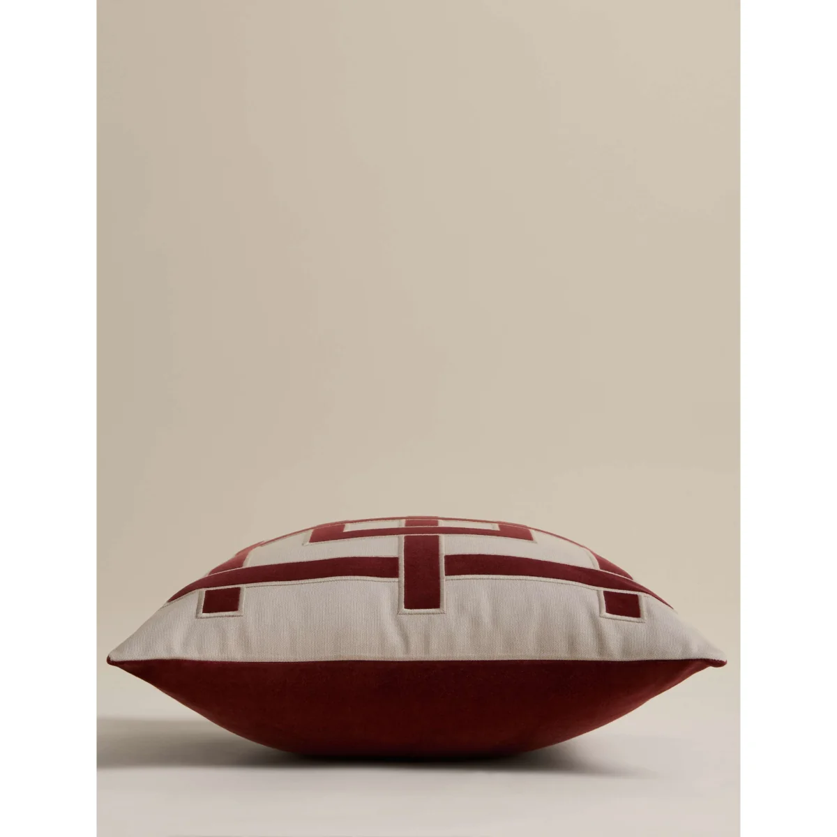 M&S X Kelly Hoppen Pure Cotton Geometric Appliqué Cushion Red Mix – image 2