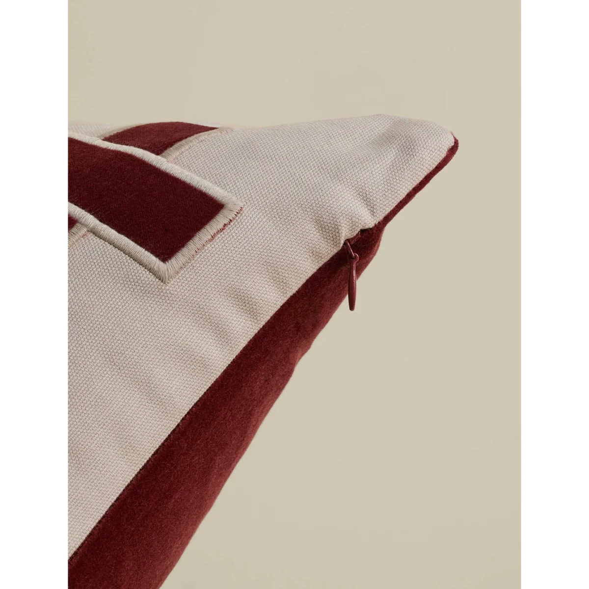 M&S X Kelly Hoppen Pure Cotton Geometric Appliqué Cushion Red Mix – image 3