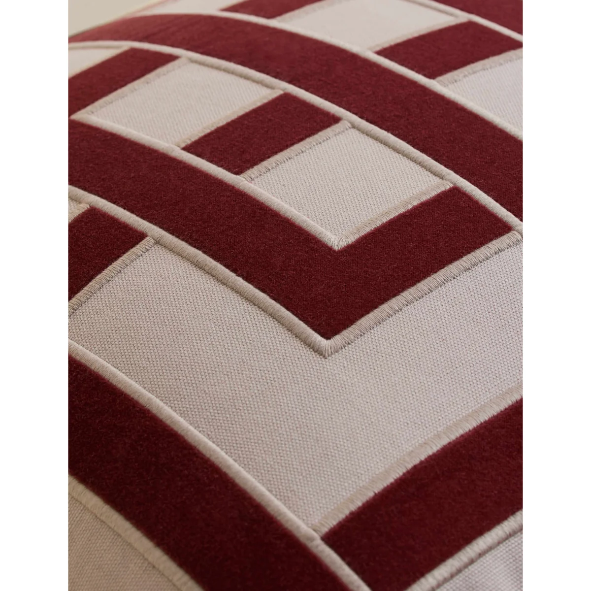 M&S X Kelly Hoppen Pure Cotton Geometric Appliqué Cushion Red Mix – image 4