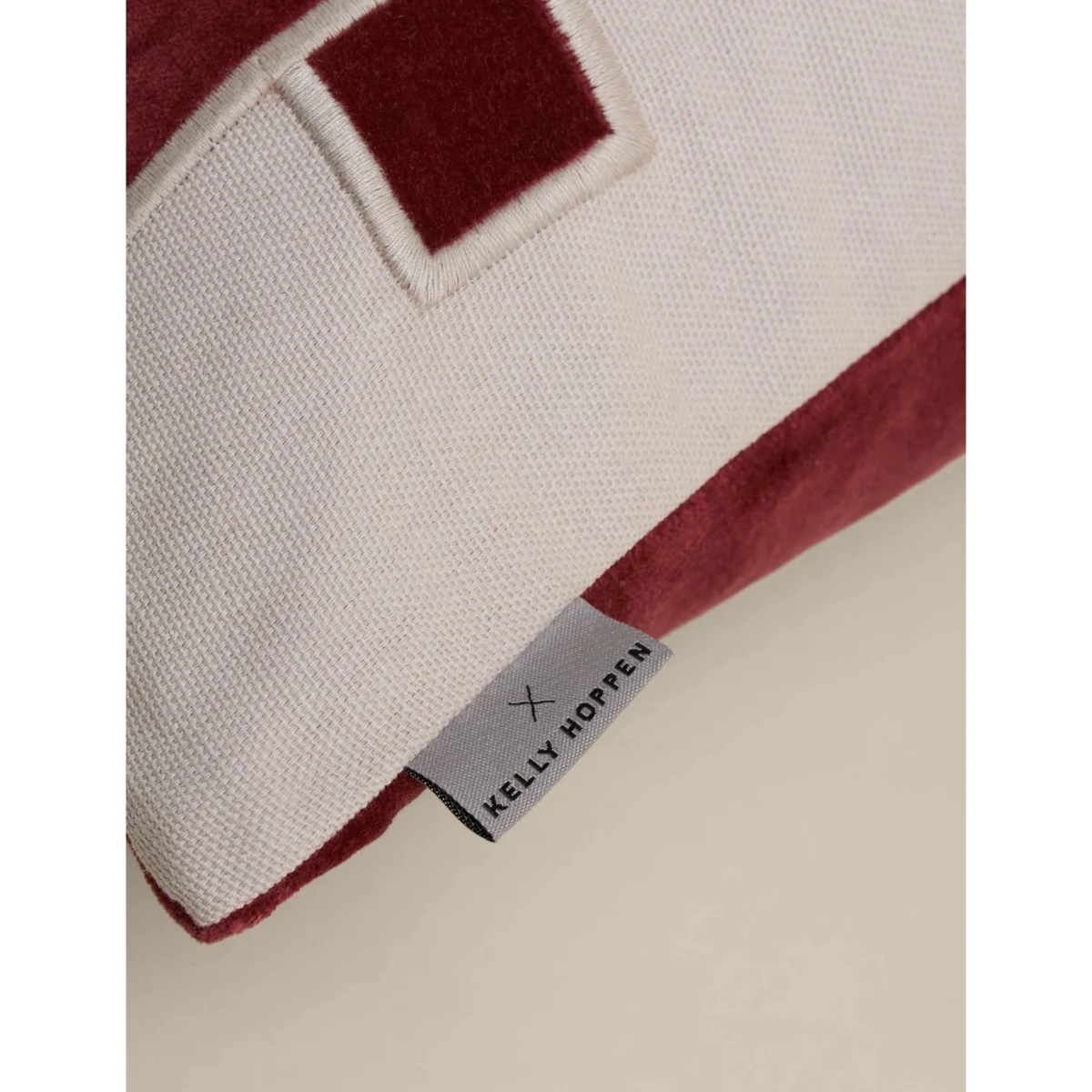 M&S X Kelly Hoppen Pure Cotton Geometric Appliqué Cushion Red Mix – image 5