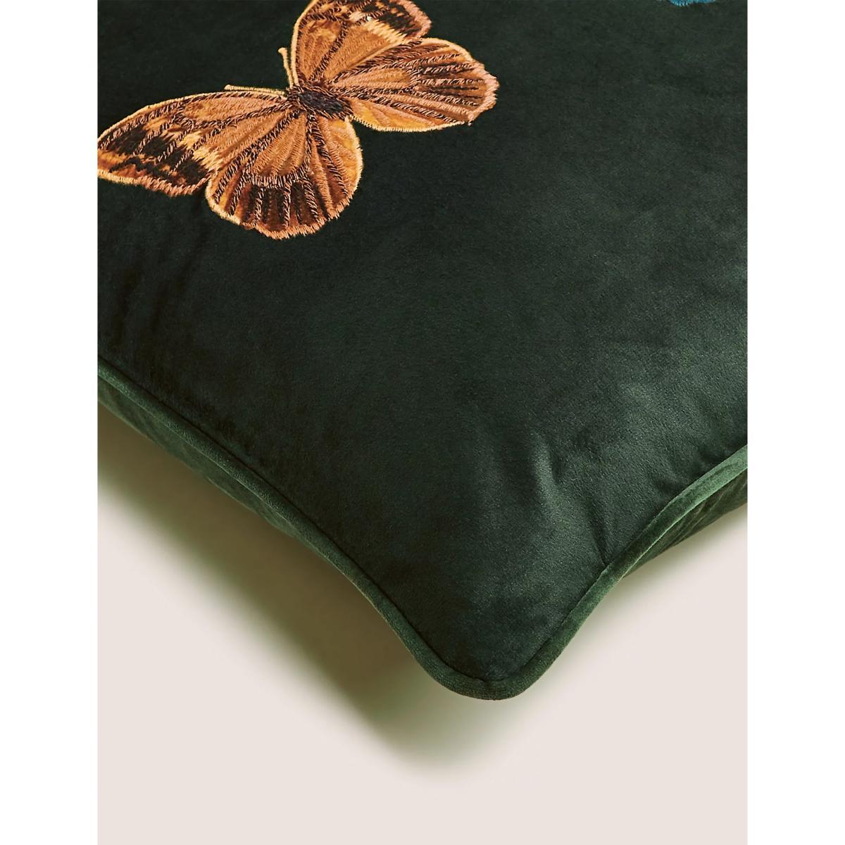 M&S Trio Butterfly Cushion - Green Mix, Green Mix – image 5