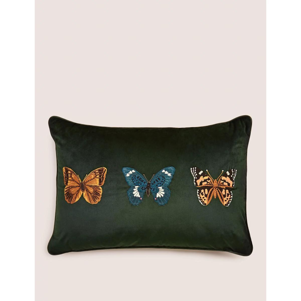 M&S Trio Butterfly Cushion - Green Mix, Green Mix – image 1