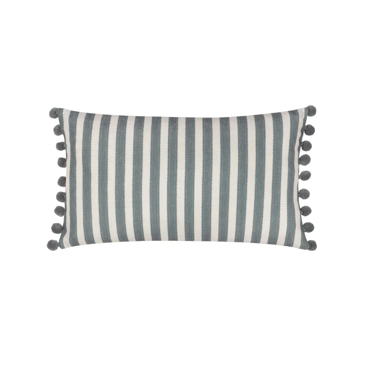 Sanderson Sessile Leaf Striped Pom Pom Cushion Natural Mix – image 6
