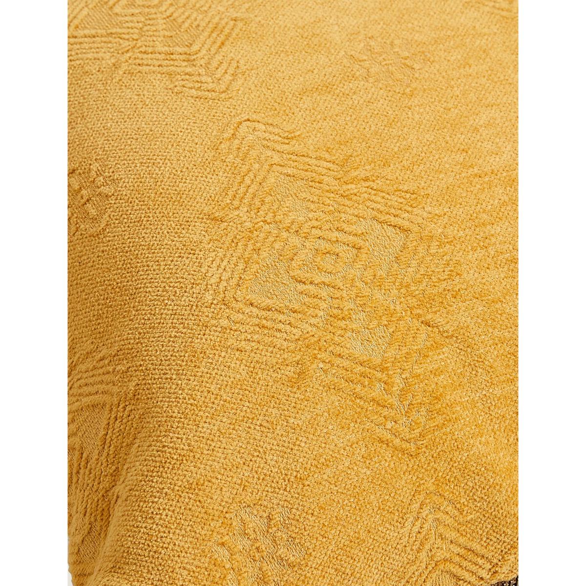 M&S Cotton Rich Chenille Textured Cushion - Ochre, Ochre – image 4