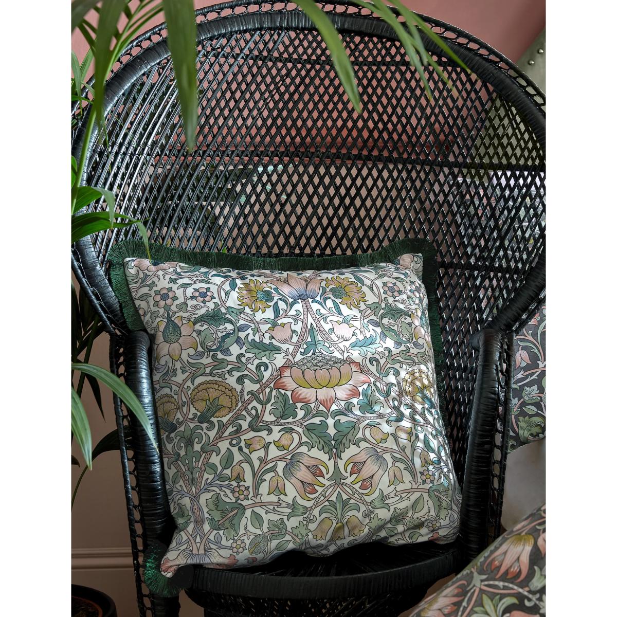 William Morris At Home Lodden Cushion - Olive, Olive – image 2