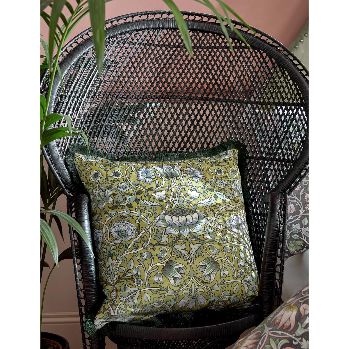 William Morris At Home Lodden Cushion - Olive, Olive – image 3