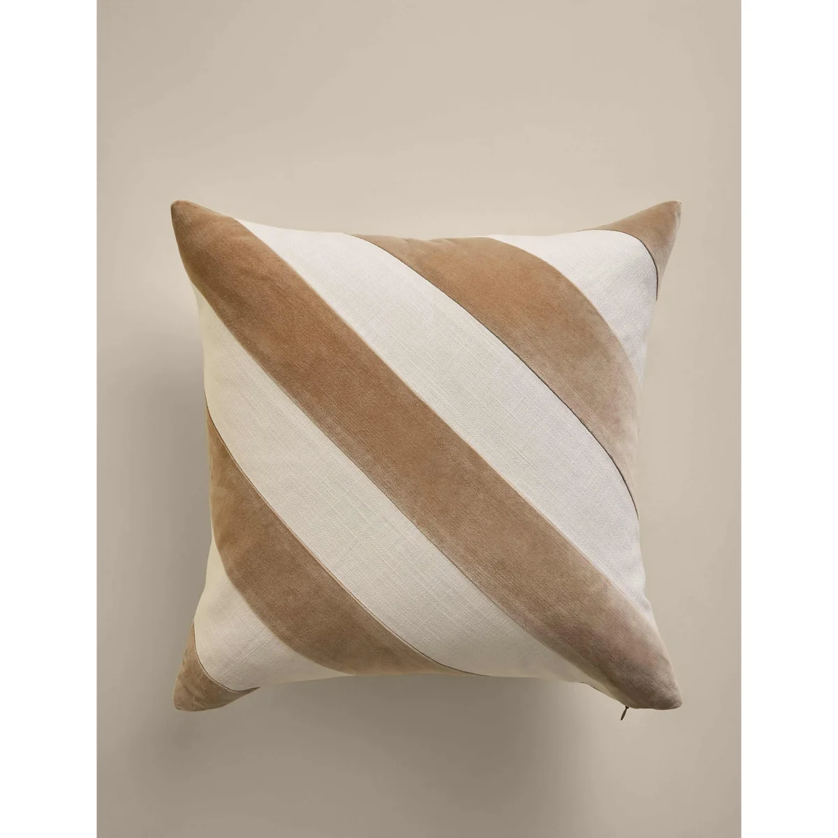 M&S Pure Cotton Velvet Diagonal Stripe Cushion Moss – image 2