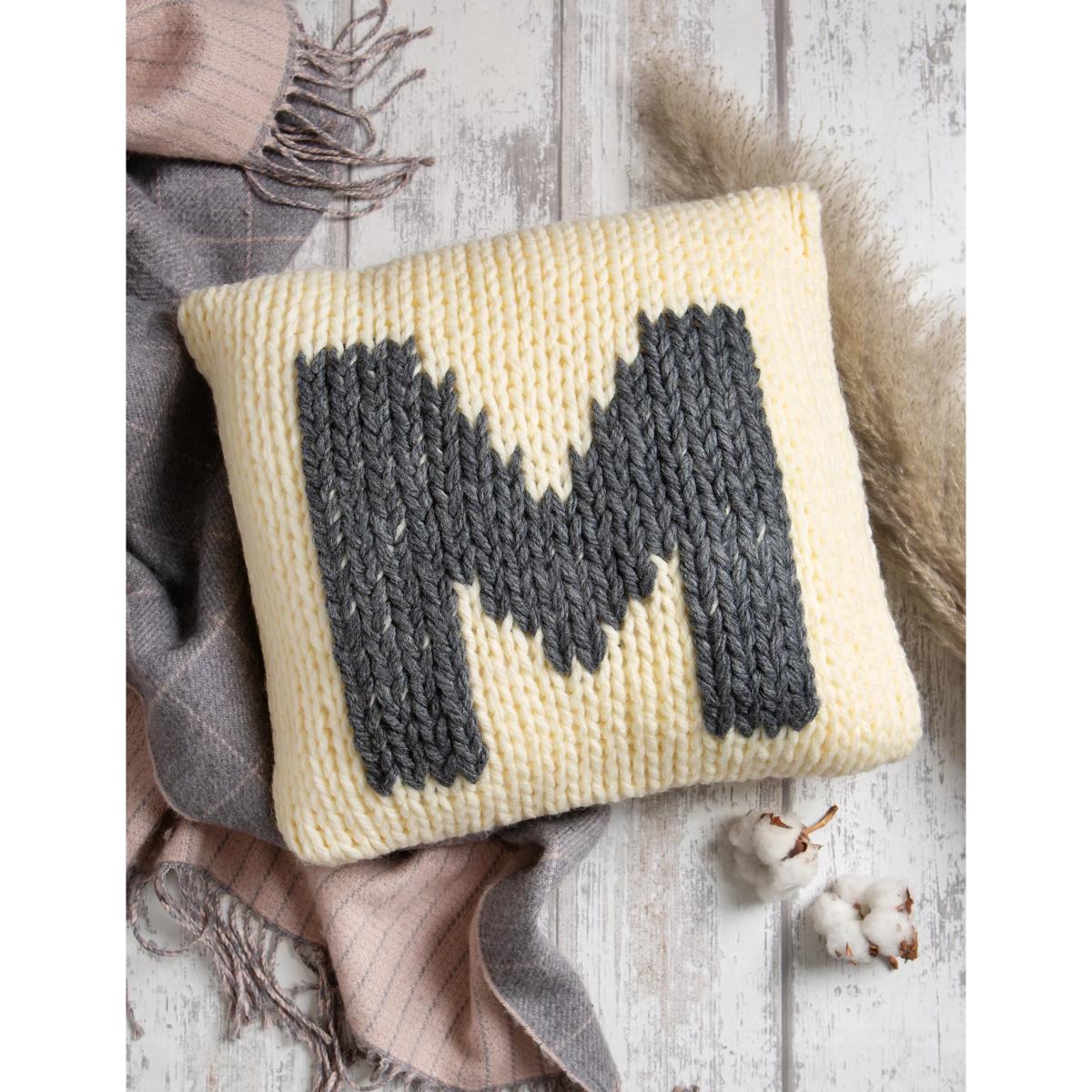 Wool Couture Monogram Cushion Knitting Kit - Multi, Multi,Grey Mix – image 4
