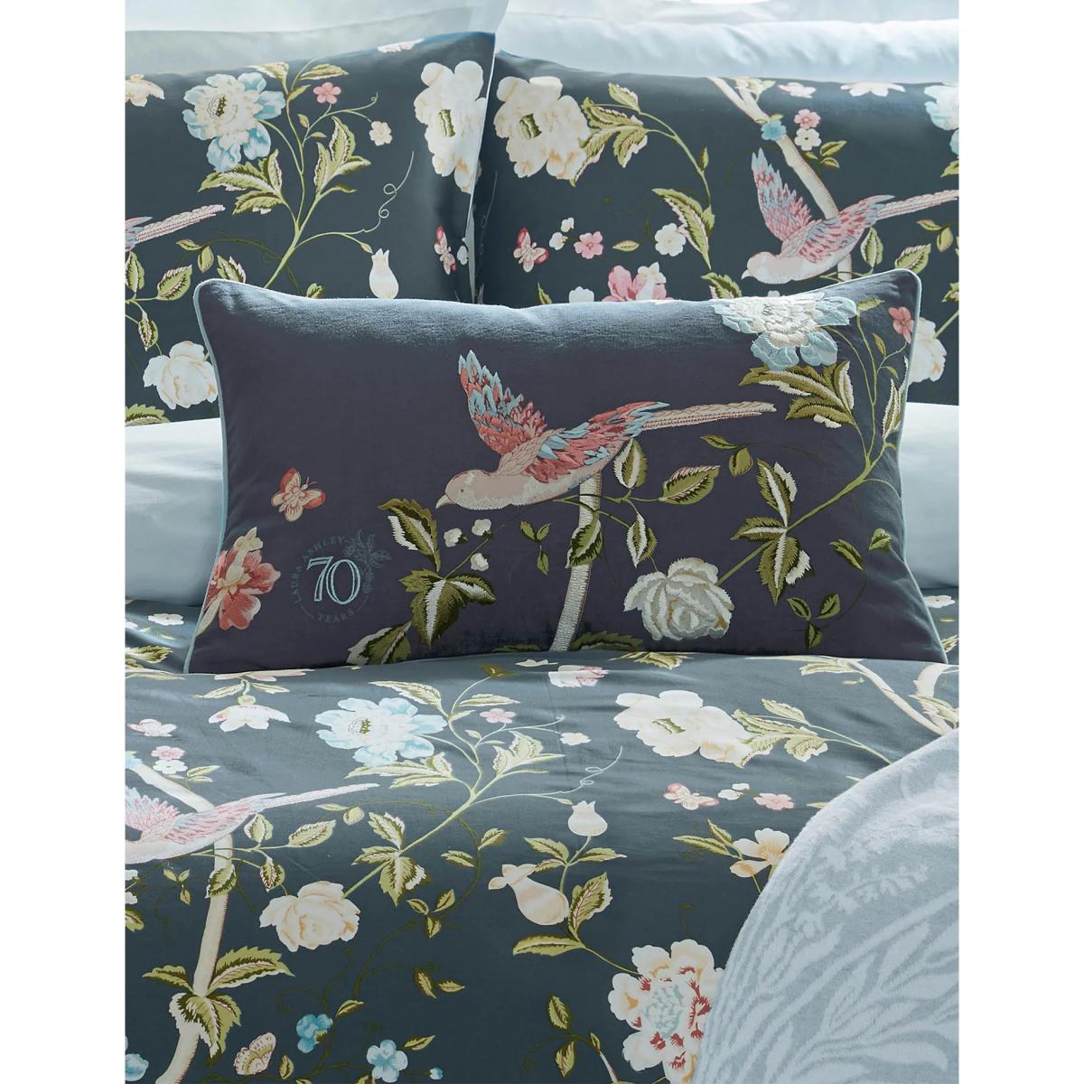 Laura Ashley Pure Cotton Summer Palace Bolster Cushion - Midnight, Midnight – image 3