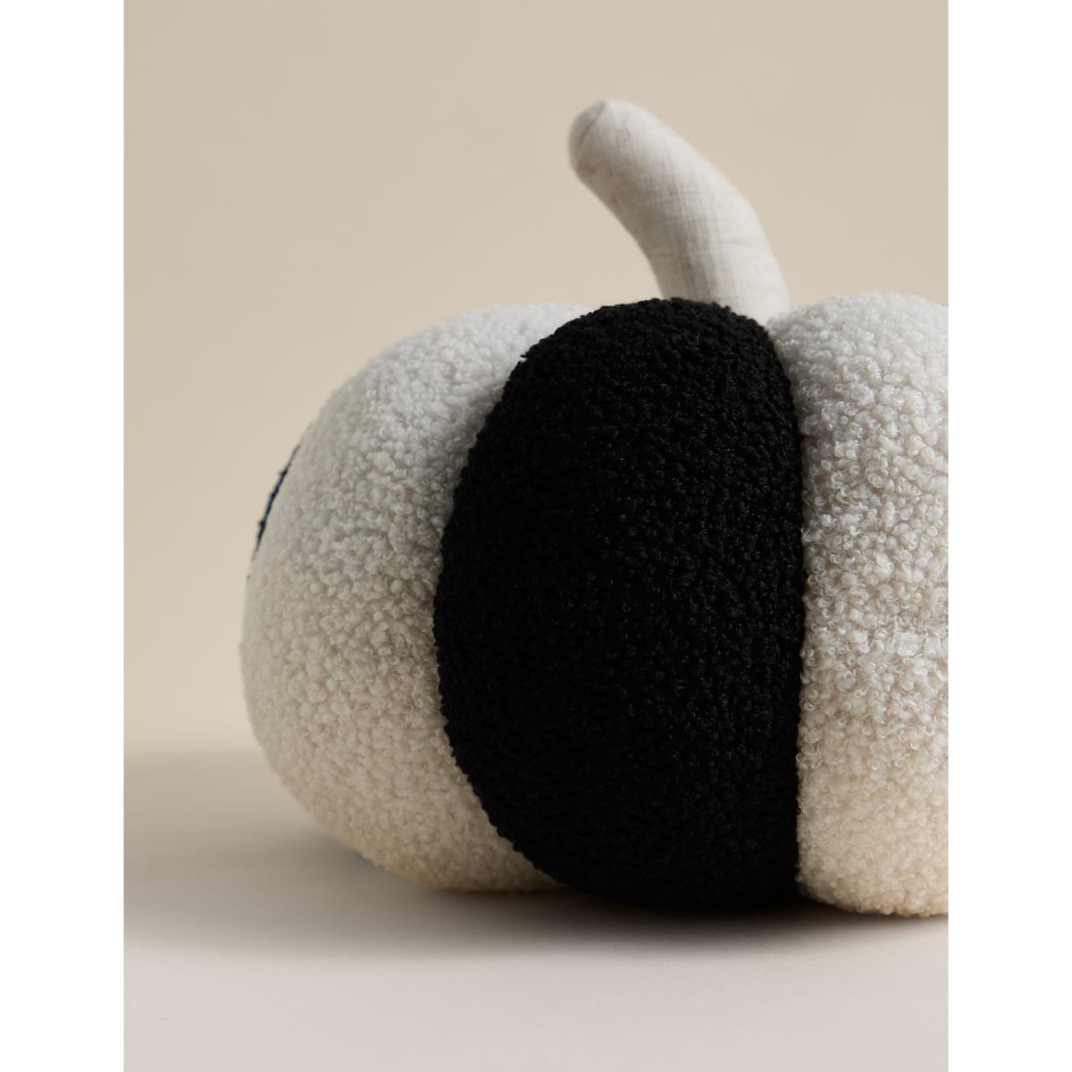 M&S Collection Striped Pumpkin Cushion - Black Mix, Black Mix – image 2