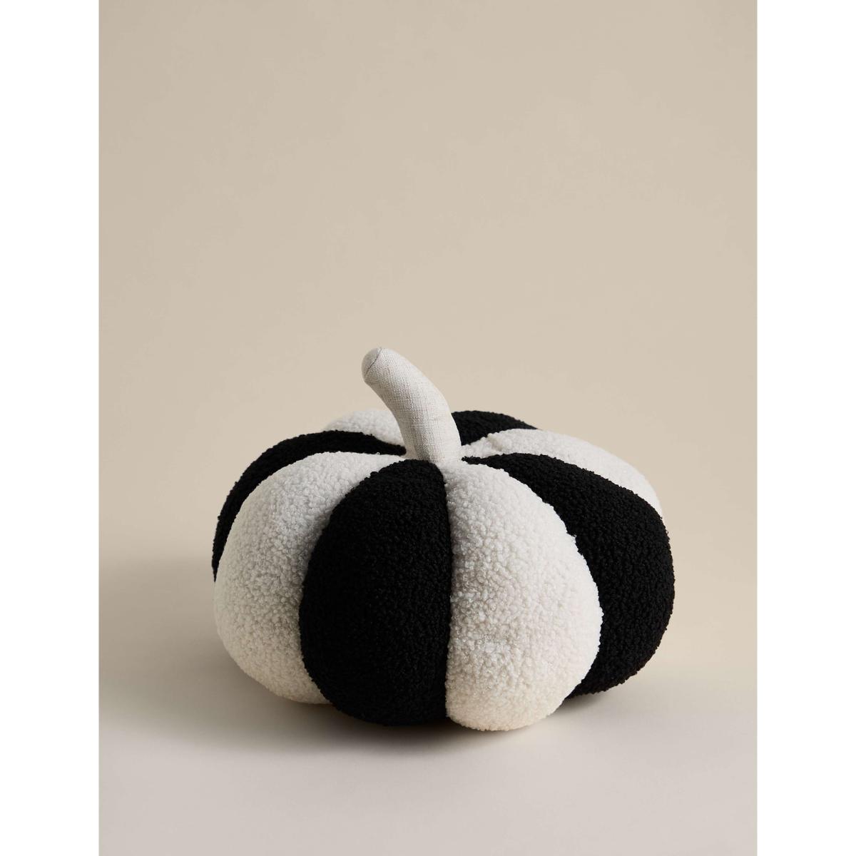 M&S Collection Striped Pumpkin Cushion - Black Mix, Black Mix – image 5