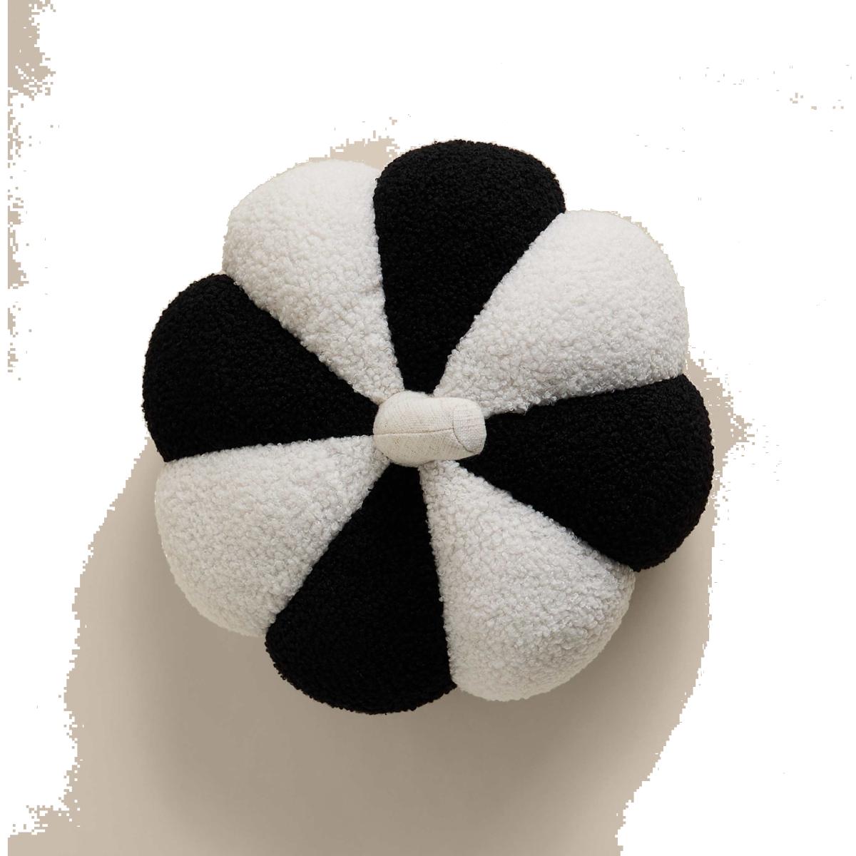 M&S Collection Striped Pumpkin Cushion - Black Mix, Black Mix – image 1