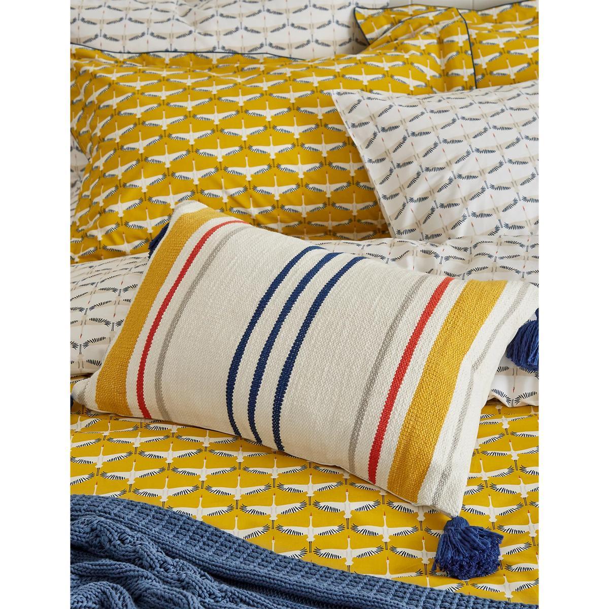 M&S Joules Pure Cotton Heron Stripe Bolster Cushion - Charcoal, Charcoal – image 2