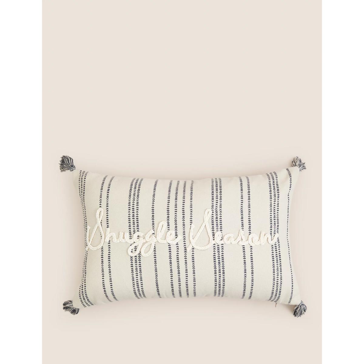 M&S Pure Cotton Snuggle Season Bolster Cushion - Natural Mix, Natural Mix – image 3