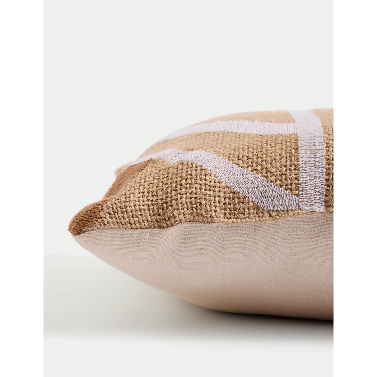 M&S Jute Embroidered Outdoor Cushion - Natural Mix, Natural Mix – image 2