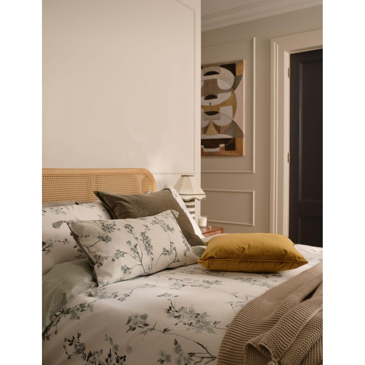 M&S Trailing Cherry Blossom Bolster Cushion - Sage, Sage,Blue Mix – image 5