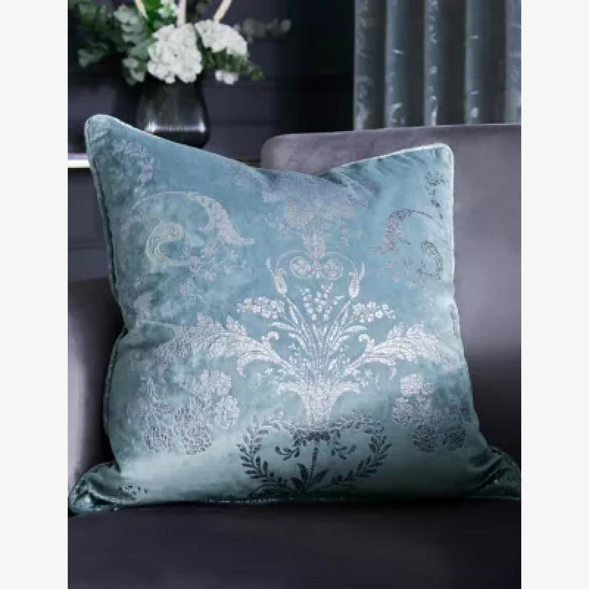 Laura Ashley Josette Metallic Cushion - Blue, Blue – image 1