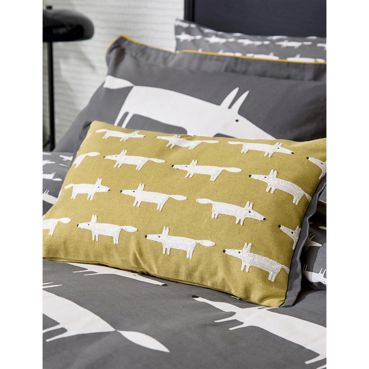 M&S Scion Pure Cotton Mr Fox Bolster Cushion - Mustard, Mustard – image 2