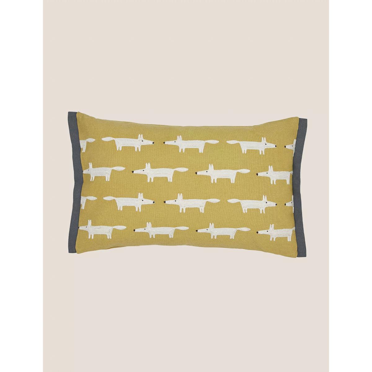 M&S Scion Pure Cotton Mr Fox Bolster Cushion - Mustard, Mustard – image 1