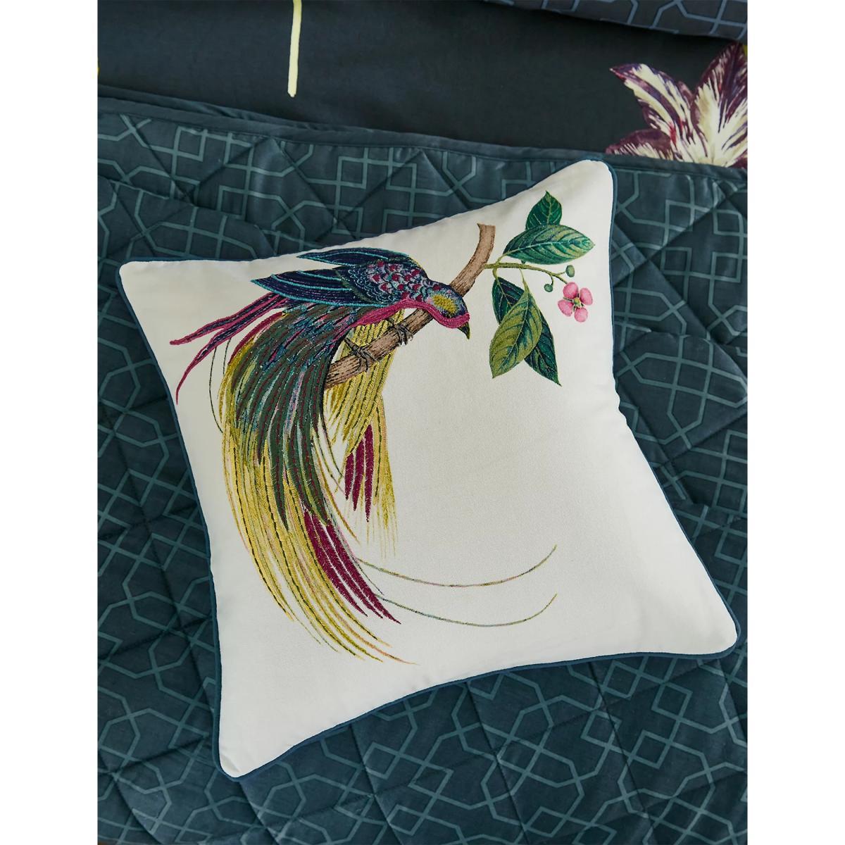 M&S Sanderson Pure Cotton Tulipomania Embroidered Cushion - Ivory, Ivory – image 2