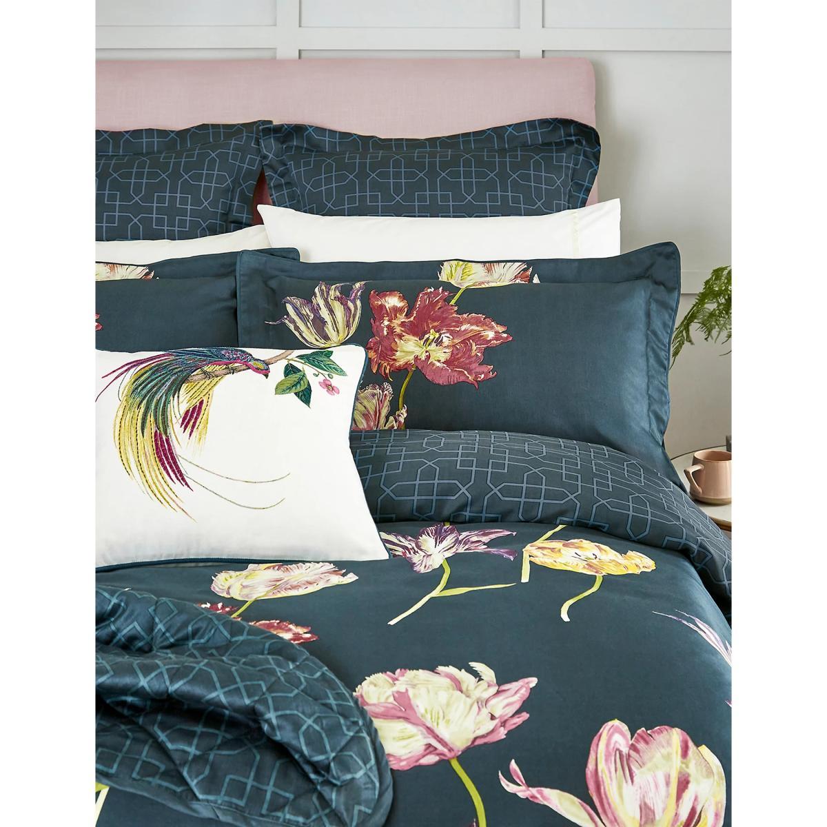 M&S Sanderson Pure Cotton Tulipomania Embroidered Cushion - Ivory, Ivory – image 4