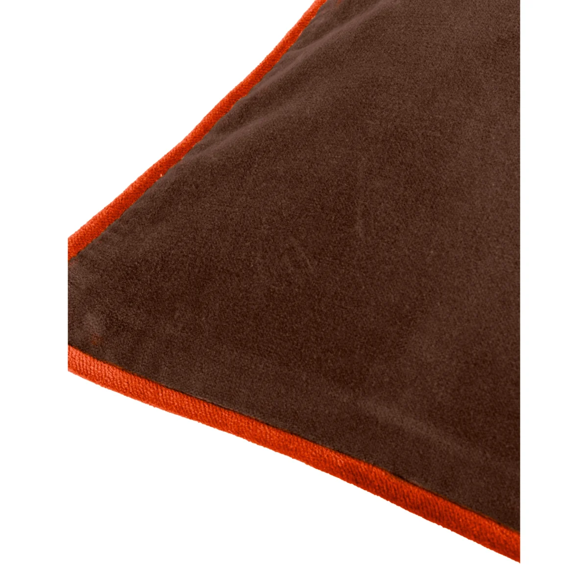 MADE Bailey Brushed Cotton Velvet Piped Cushion Brown Mix – image 3