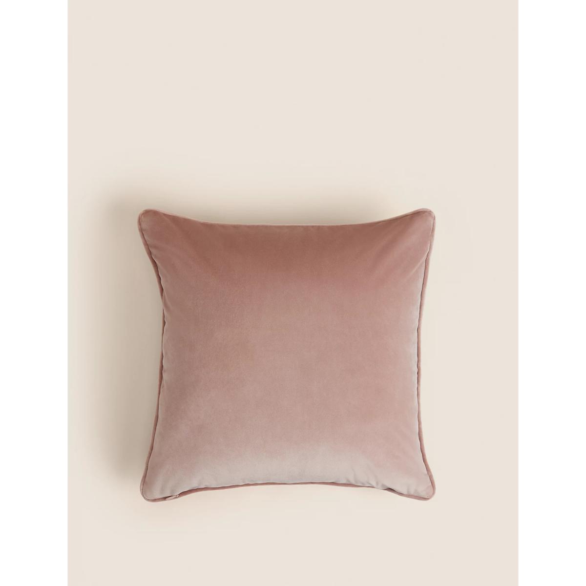 M&S Velvet Floral Bird Embroidered Cushion - Forest Green, Forest Green,Pink Mix – image 3