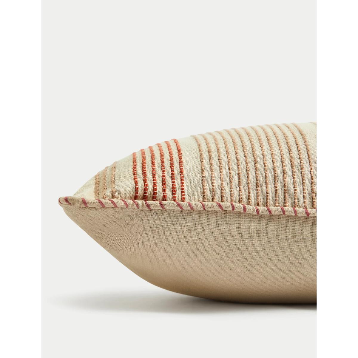 M&S Pure Cotton Corded Outdoor Bolster Cushion - Neutral, Neutral – image 2