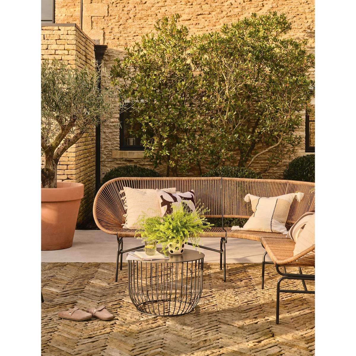 M&S Pure Cotton Corded Outdoor Bolster Cushion - Neutral, Neutral – image 5