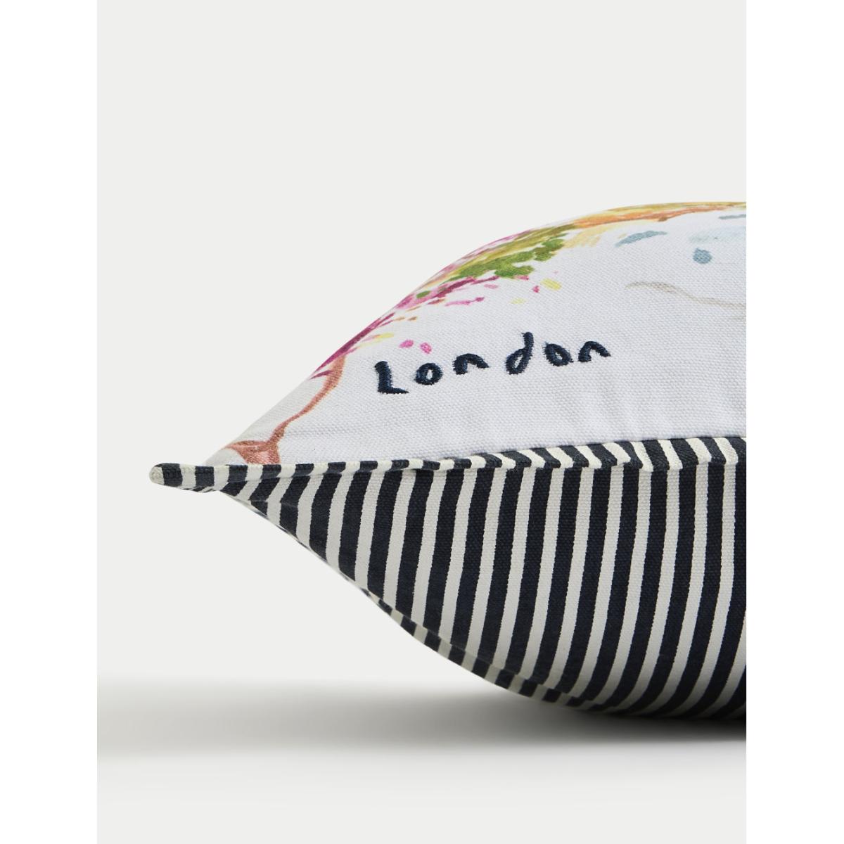 M&S Pure Cotton London Scene Cushion - Multi, Multi – image 2