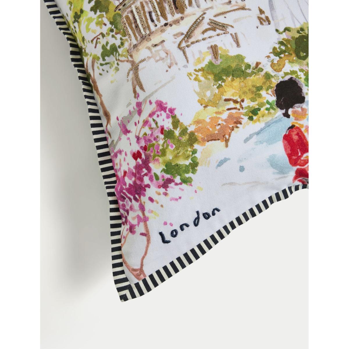 M&S Pure Cotton London Scene Cushion - Multi, Multi – image 4