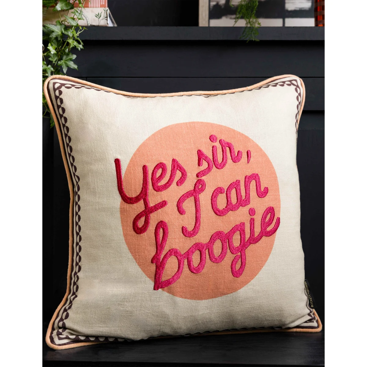 Rockett St George Pure Cotton Yes Sir Piped Cushion Orange Mix – image 2