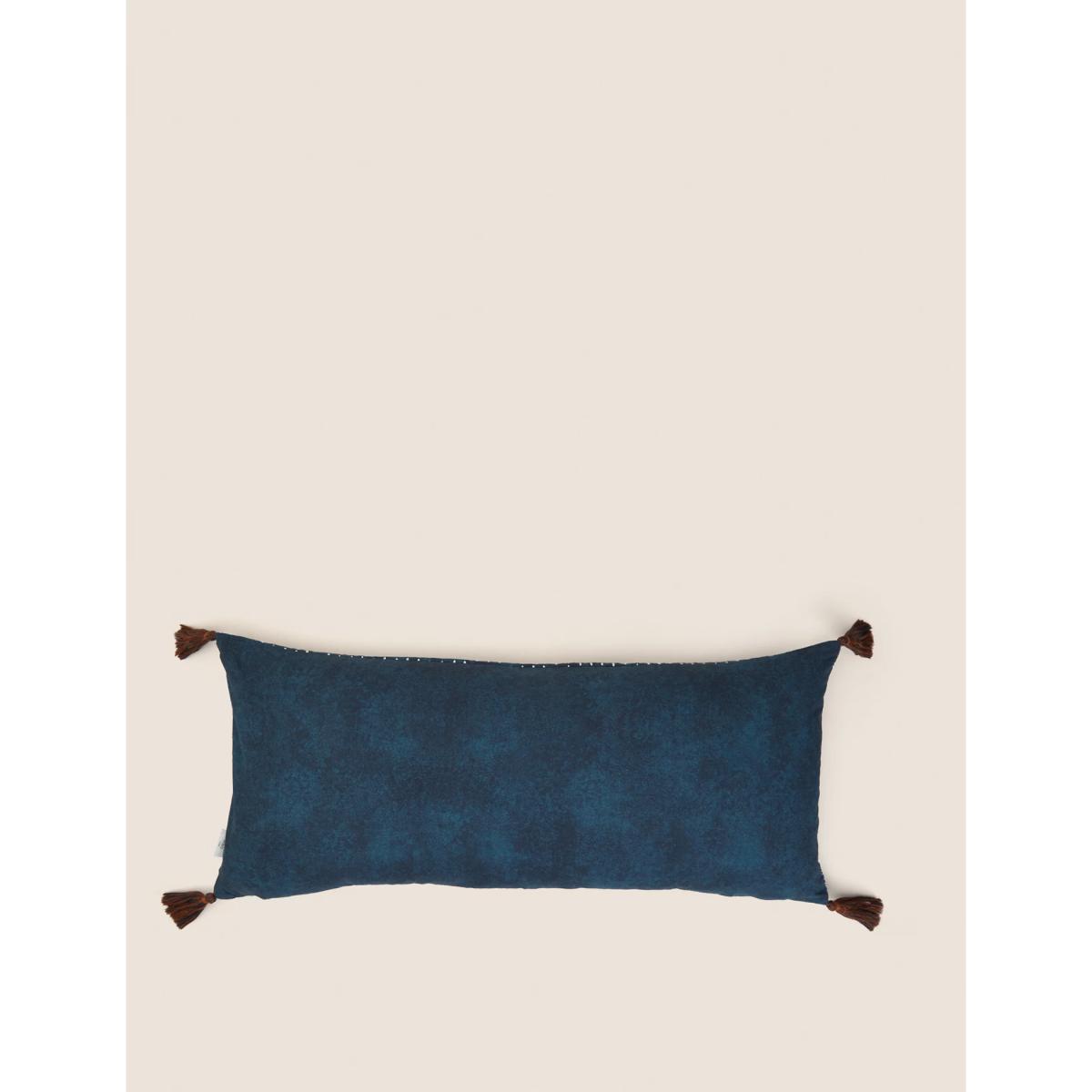 M&S X Fired Earth Seville Carmona Pure Cotton Bolster Cushion - Navy Mix, Navy Mix – image 3