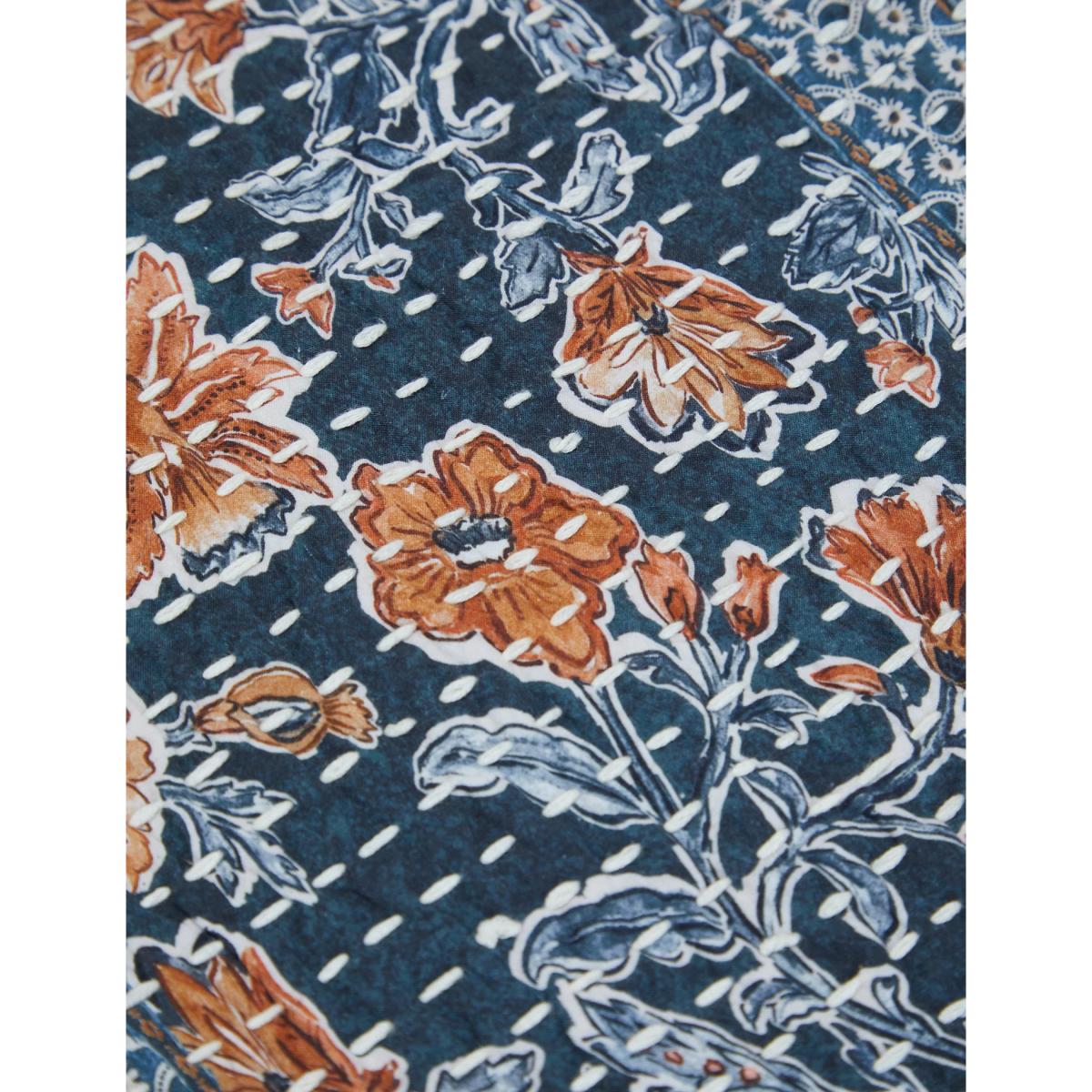 M&S X Fired Earth Seville Carmona Pure Cotton Bolster Cushion - Navy Mix, Navy Mix – image 5