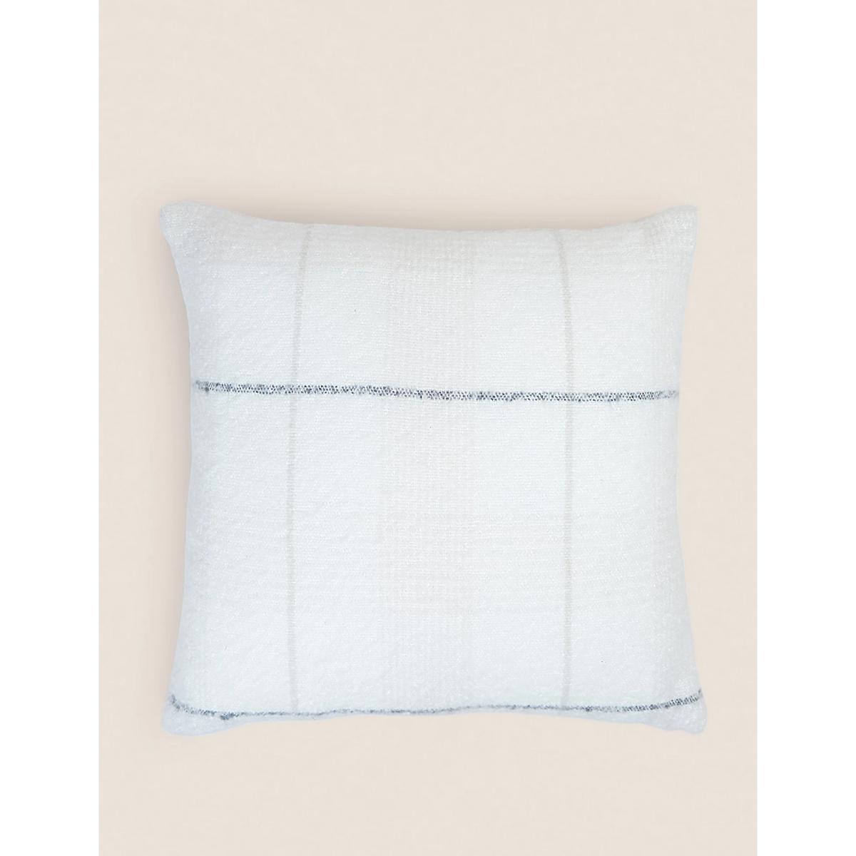 M&S Faux Mohair Checked Cushion - Cream Mix, Cream Mix – image 3
