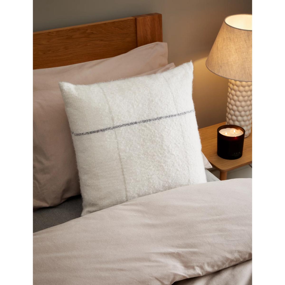 M&S Faux Mohair Checked Cushion - Cream Mix, Cream Mix – image 5