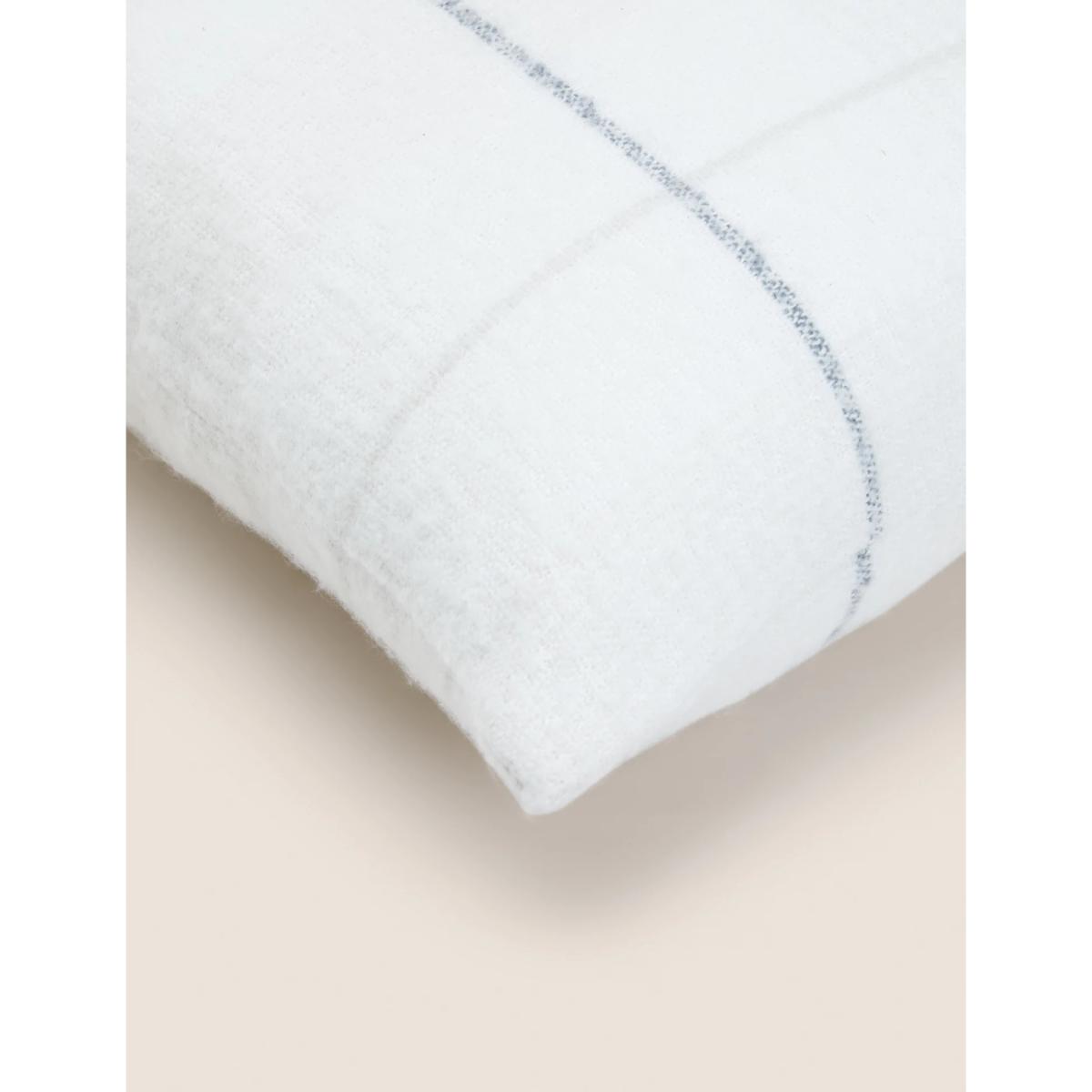 M&S Faux Mohair Checked Cushion - Cream Mix, Cream Mix – image 6