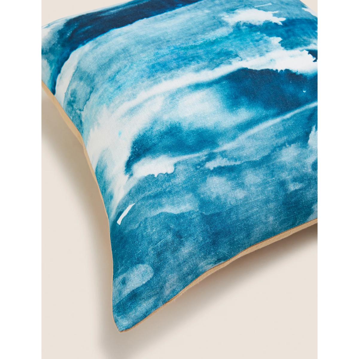M&S Cotton Linen Abstract Watercolour Cushion - Multi, Multi – image 5