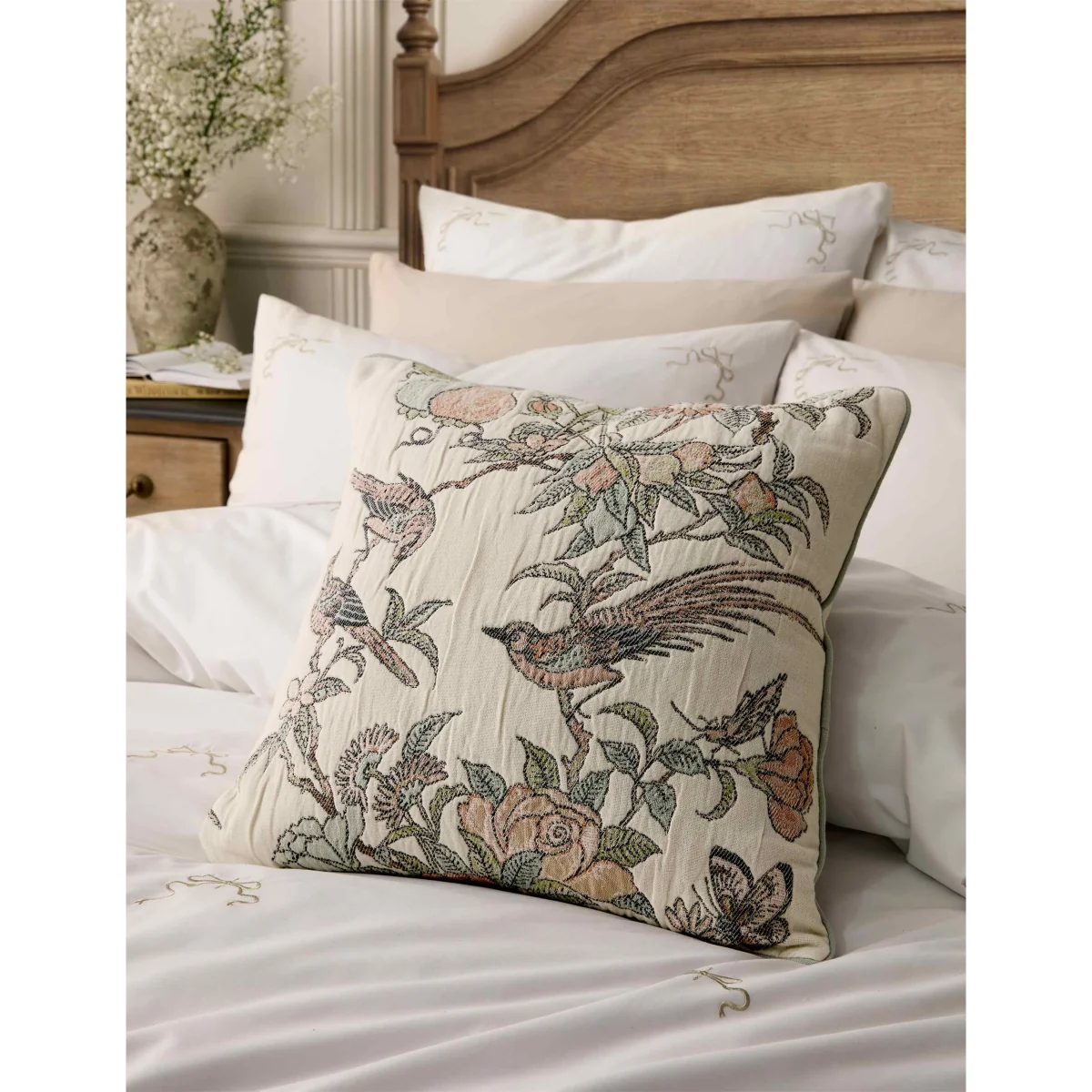 Historic Royal Palaces Pure Cotton Hampton Jacquard Cushion Multi – image 3