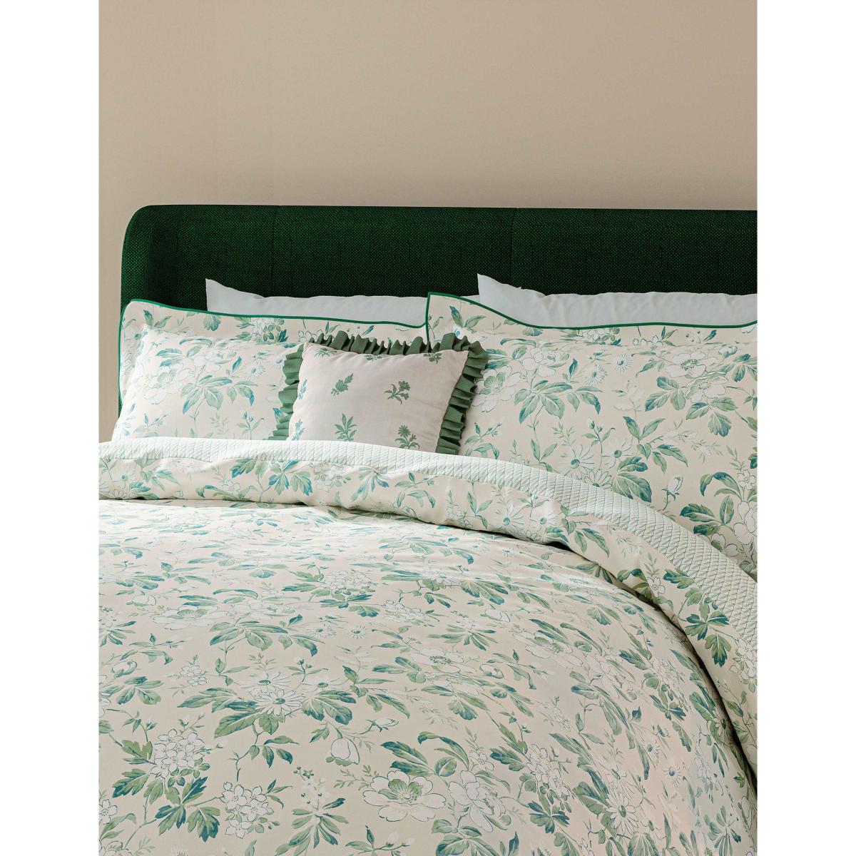 V&A Verdant Bouquet Frill Square Cushion Green Mix – image 3