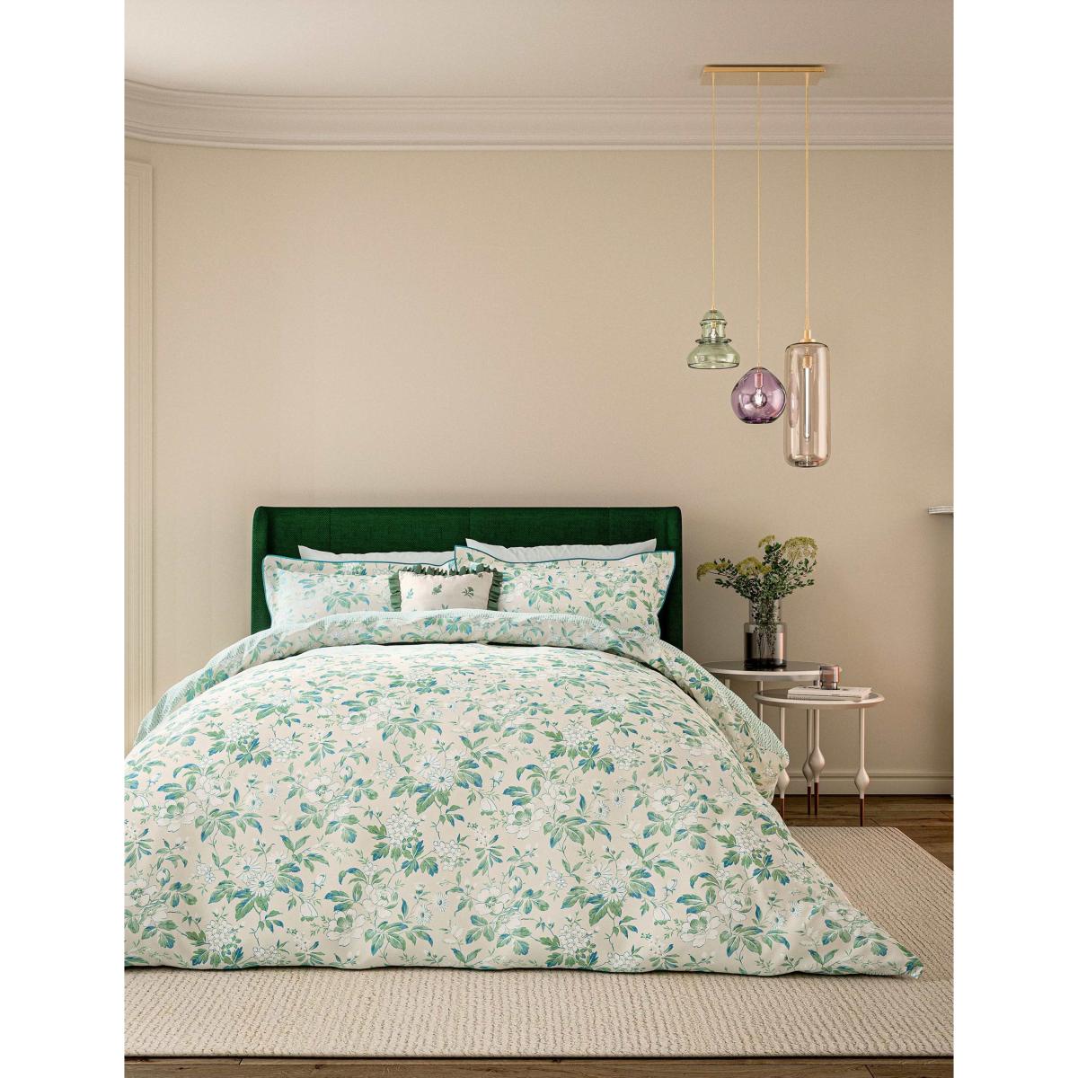 V&A Verdant Bouquet Frill Square Cushion Green Mix – image 4