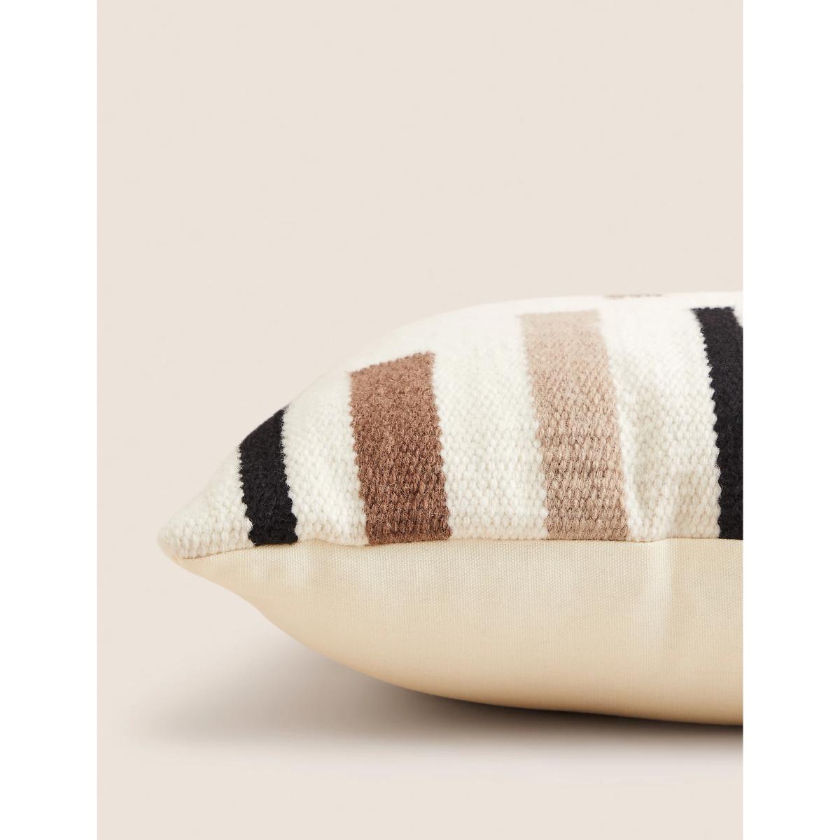 M&S Wool Rich Striped Cushion - Natural Mix, Natural Mix – image 2