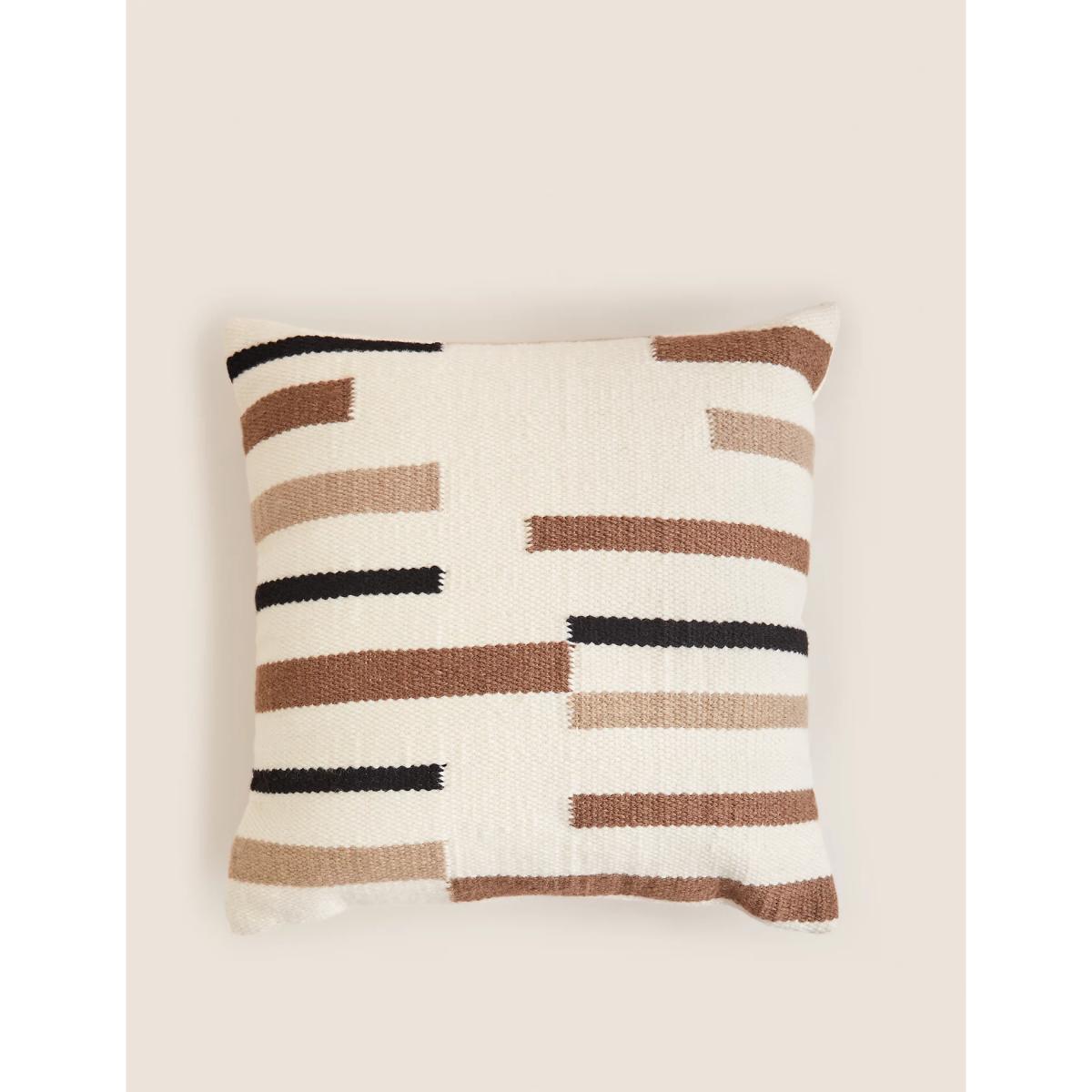 M&S Wool Rich Striped Cushion - Natural Mix, Natural Mix – image 3