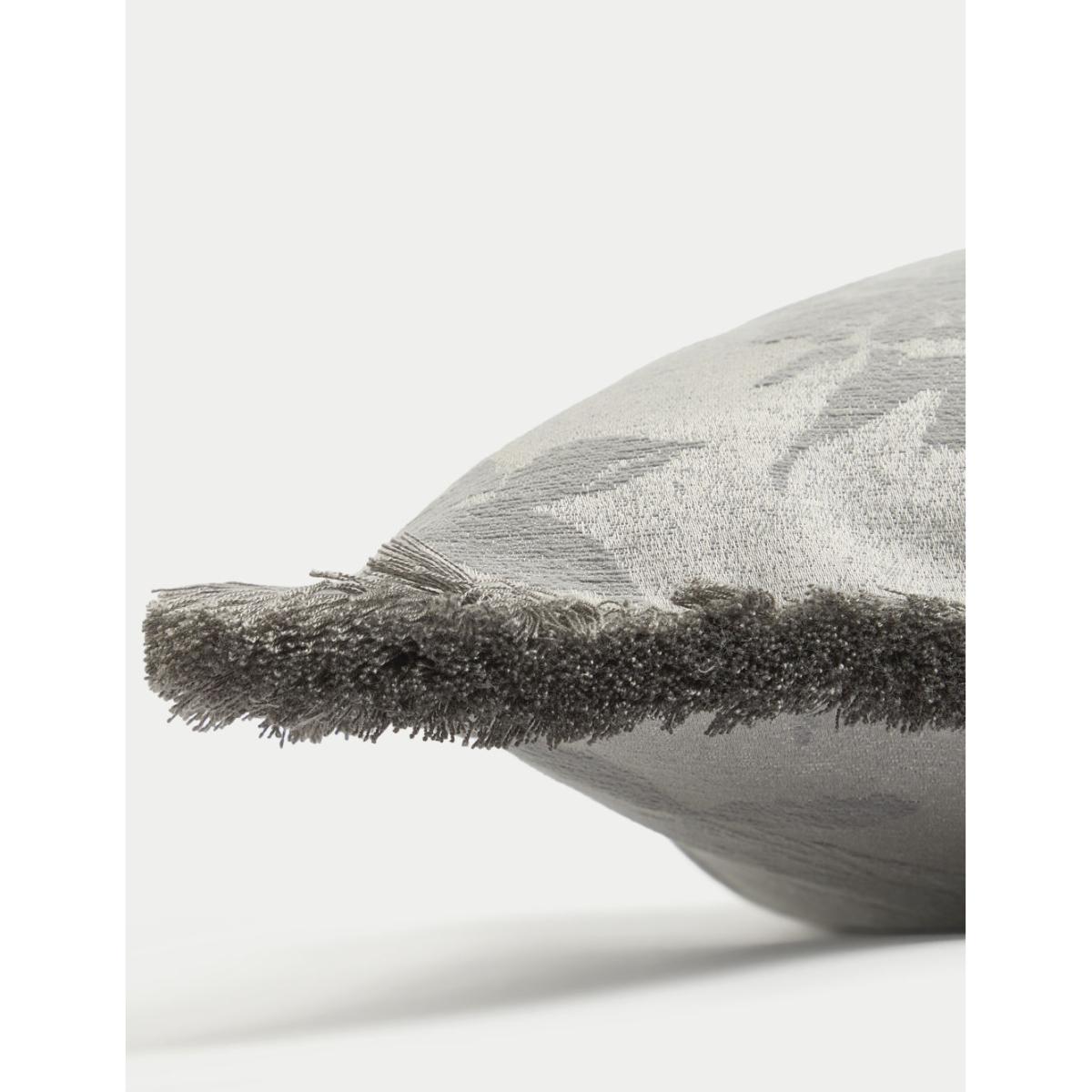 M&S Chenille Jacquard Cushion - Grey, Grey – image 2