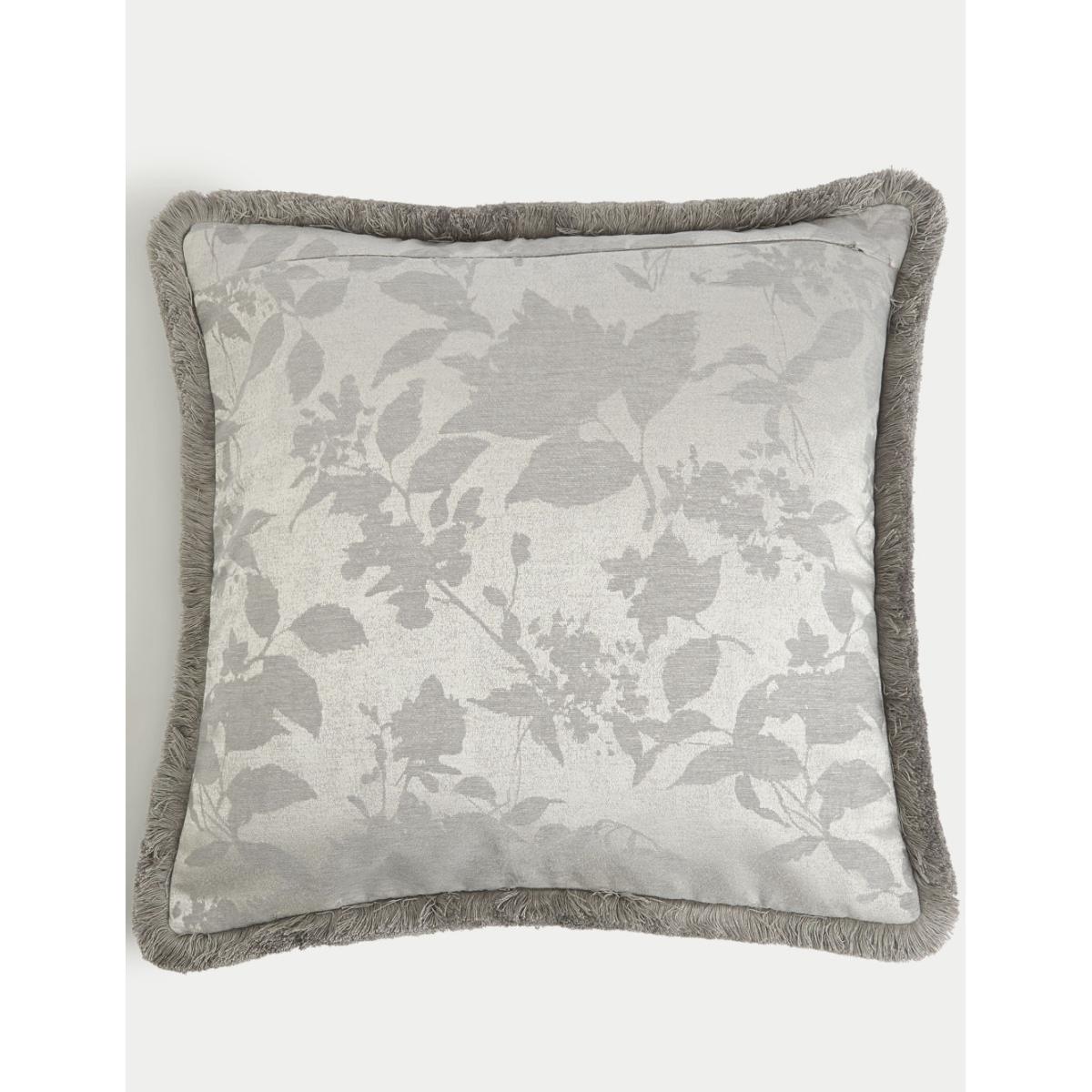 M&S Chenille Jacquard Cushion - Grey, Grey – image 3