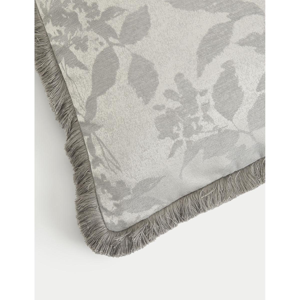 M&S Chenille Jacquard Cushion - Grey, Grey – image 4