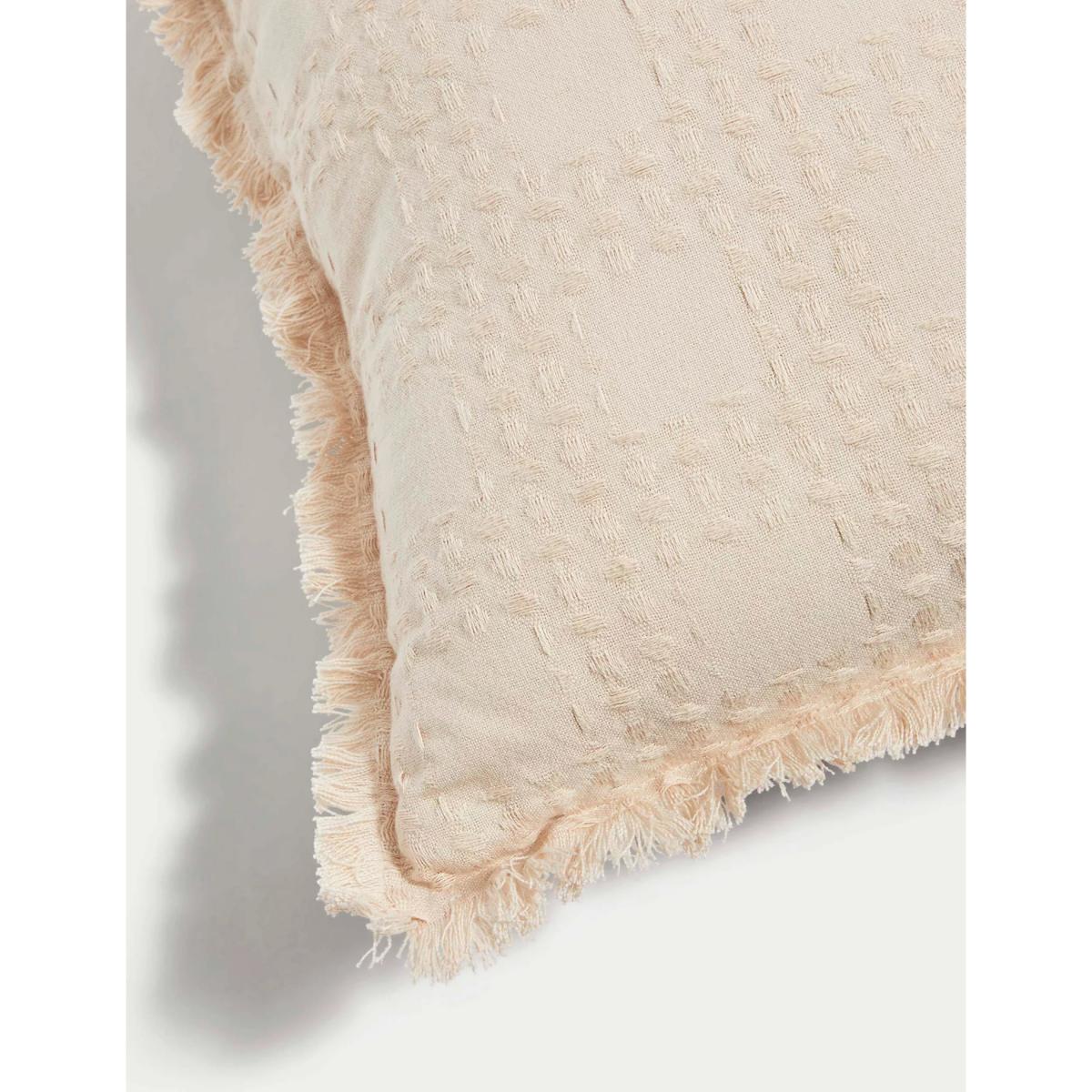 M&S Pure Cotton Checked Textured Cushion - Neutral, Neutral – image 3